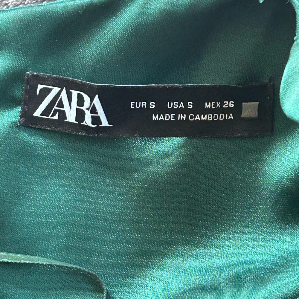 Zara Draped Satin Effect Dress - Picture 7 of 9